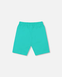 Organic Cotton Jersey Shorts Turquoise Pants & Shorts Deux par Deux 