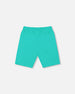 Organic Cotton Jersey Shorts Turquoise Pants & Shorts Deux par Deux 