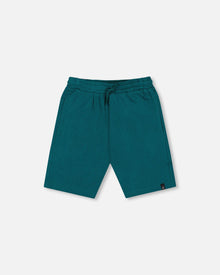 Organic Cotton Jersey Shorts Dark Turquoise Pants & Shorts Deux par Deux 