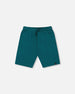 Organic Cotton Jersey Shorts Dark Turquoise Pants & Shorts Deux par Deux 