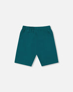 Organic Cotton Jersey Shorts Dark Turquoise Pants & Shorts Deux par Deux 