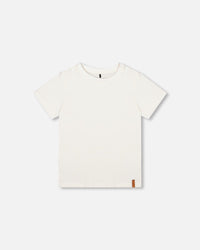 Organic Cotton Jersey T-Shirt Solid Off White Tees & Tops Deux par Deux 