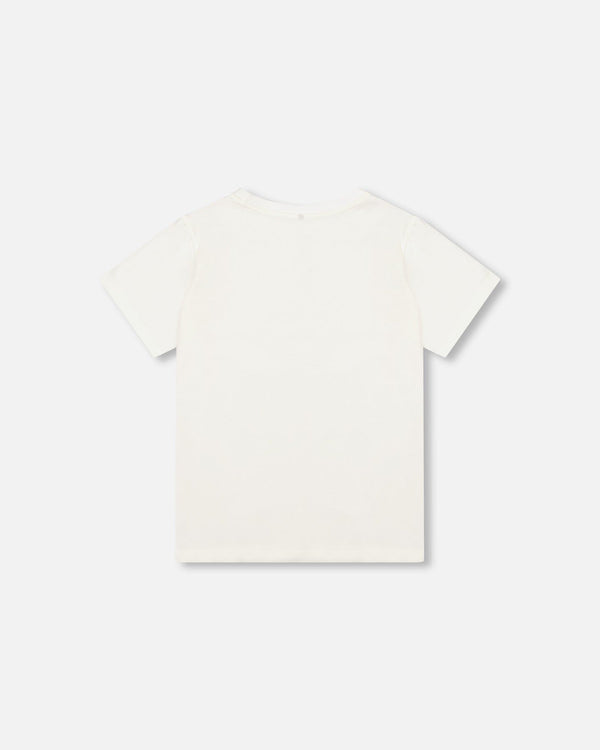 Organic Cotton Jersey T-Shirt Solid Off White Tees & Tops Deux par Deux 
