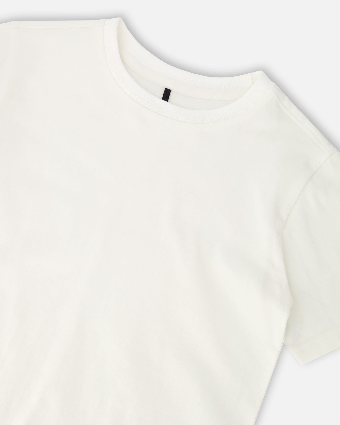 Organic Cotton Jersey T-Shirt Solid Off White Tees & Tops Deux par Deux 