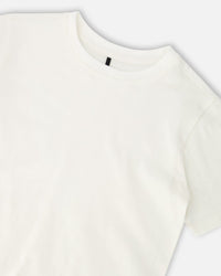 Organic Cotton Jersey T-Shirt Solid Off White Tees & Tops Deux par Deux 