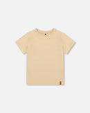Organic Cotton Jersey T-Shirt Solid Beige Tees & Tops Deux par Deux 