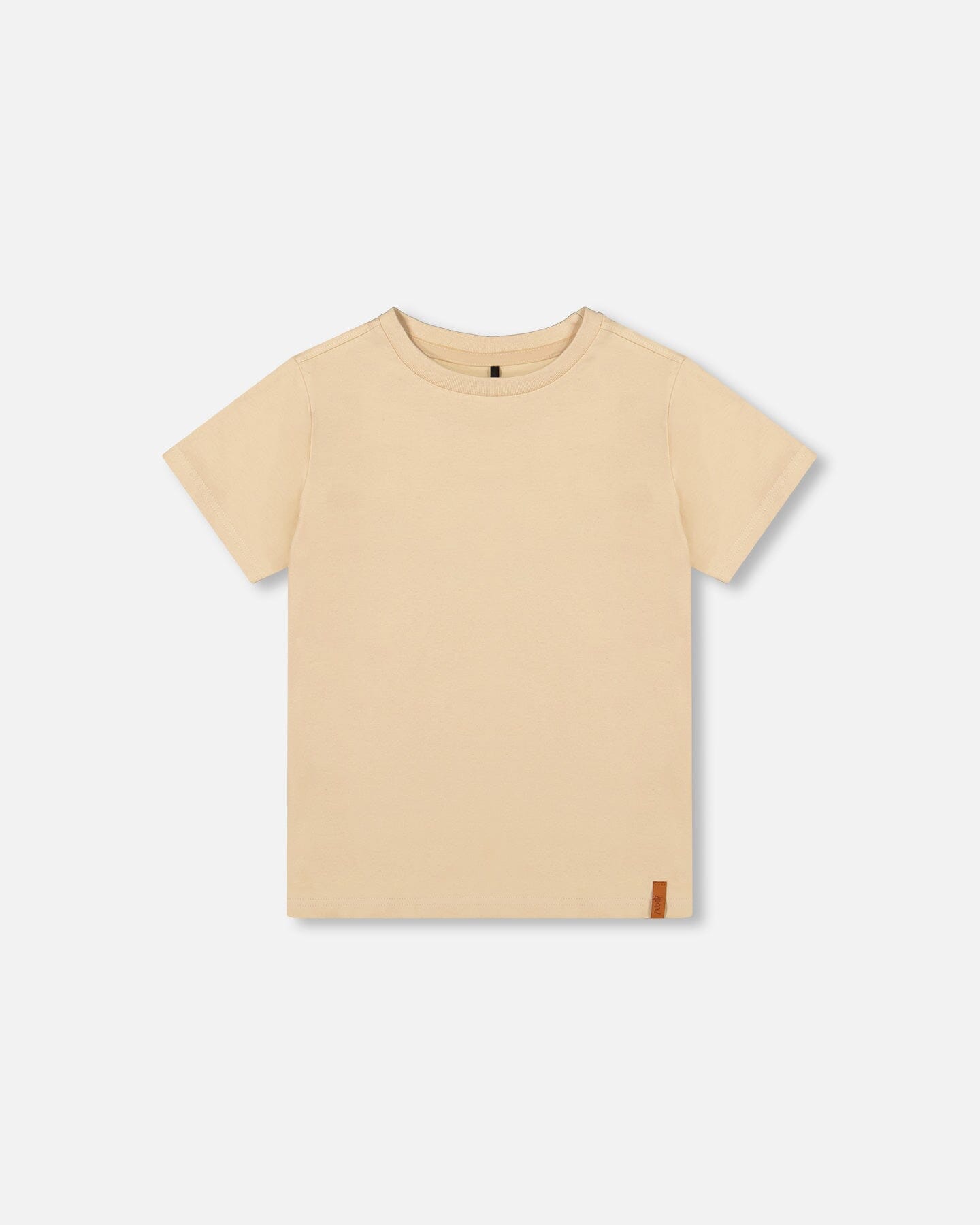 Organic Cotton Jersey T-Shirt Solid Beige Tees & Tops Deux par Deux 