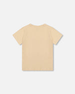 Organic Cotton Jersey T-Shirt Solid Beige Tees & Tops Deux par Deux 