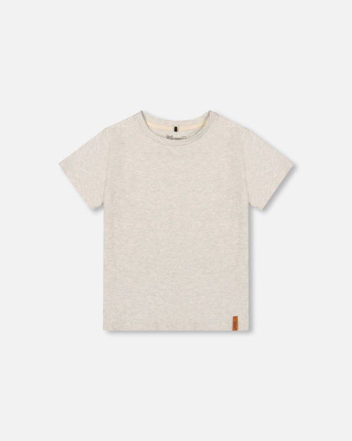 Organic Cotton Jersey T-Shirt Solid Heather Grey Tees & Tops Deux par Deux 