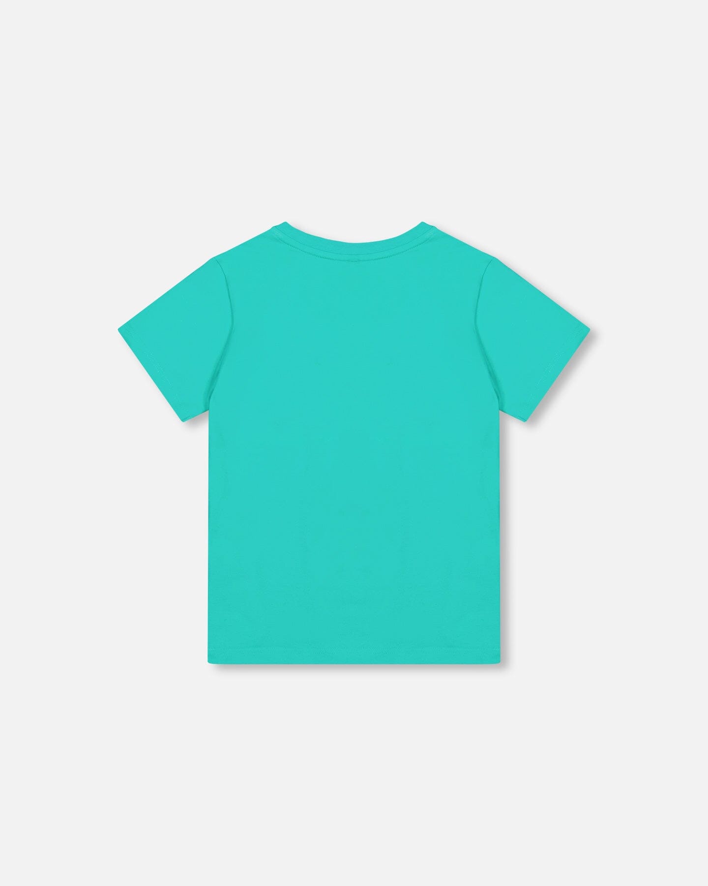 Organic Cotton Jersey T-Shirt Solid Turquoise Tees & Tops Deux par Deux 