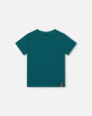 Organic Cotton Jersey T-Shirt Solid Dark Turquoise Tees & Tops Deux par Deux 