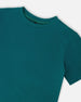 Organic Cotton Jersey T-Shirt Solid Dark Turquoise Tees & Tops Deux par Deux 