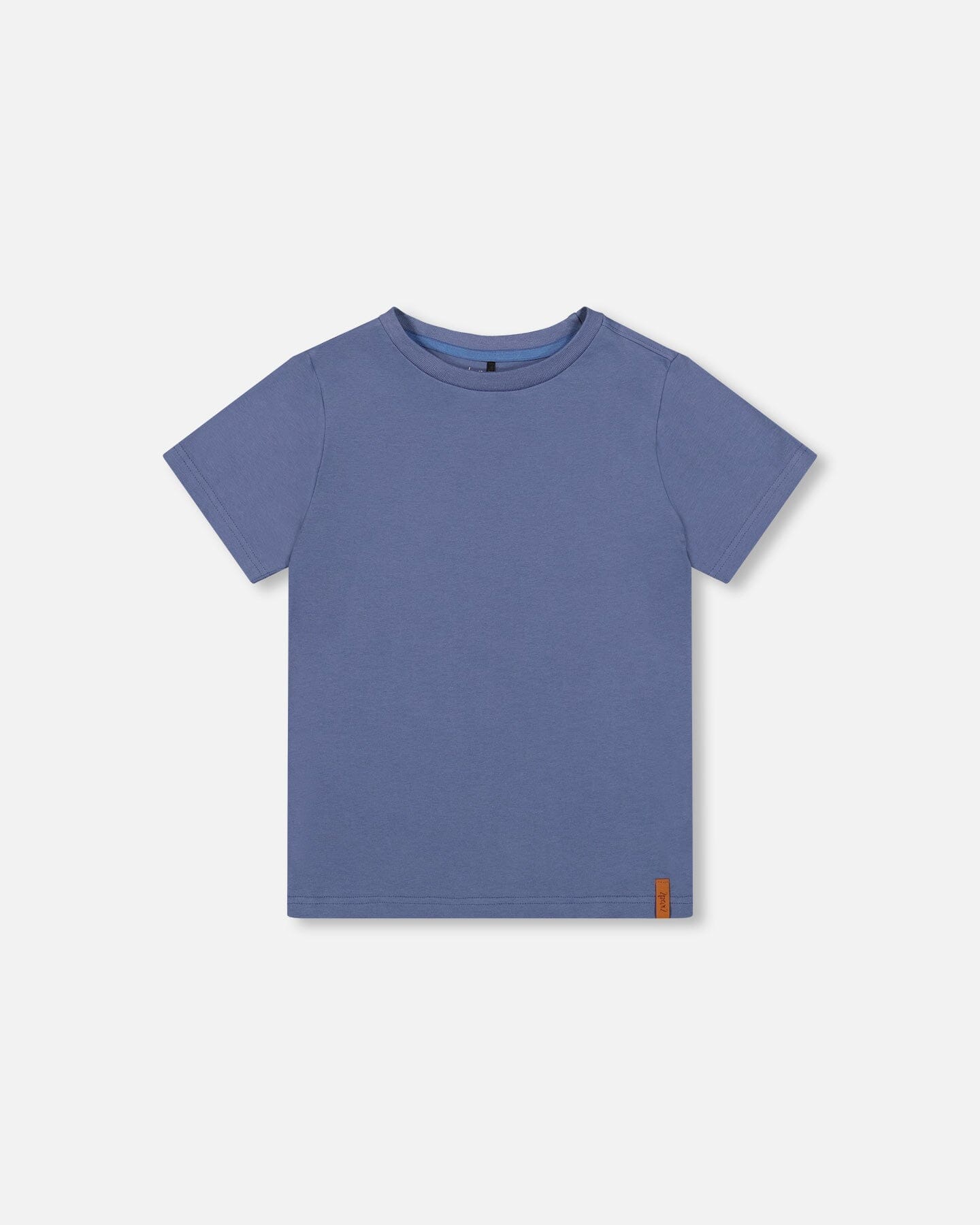 Organic Cotton Jersey T-Shirt Solid Blue Tees & Tops Deux par Deux 