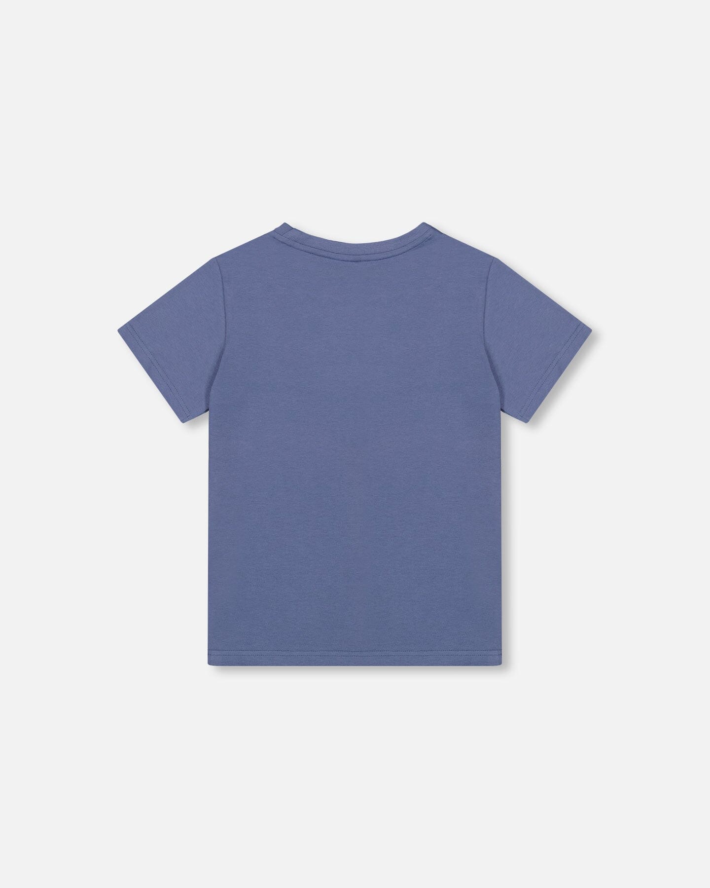 Organic Cotton Jersey T-Shirt Solid Blue Tees & Tops Deux par Deux 