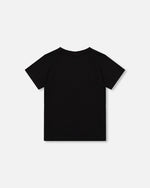 Organic Cotton Jersey T-Shirt Solid Black Tees & Tops Deux par Deux 
