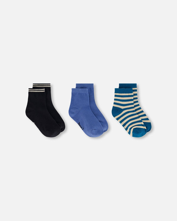 Socks (3 Pairs) Set Striped Green - H30YBS_3H204