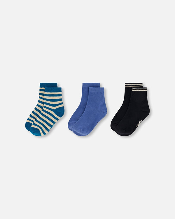 Socks (3 Pairs) Set Striped Green - H30YBS_3H204