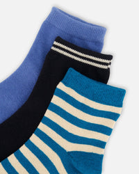 Socks (3 Pairs) Set Striped Green - H30YBS_3H204
