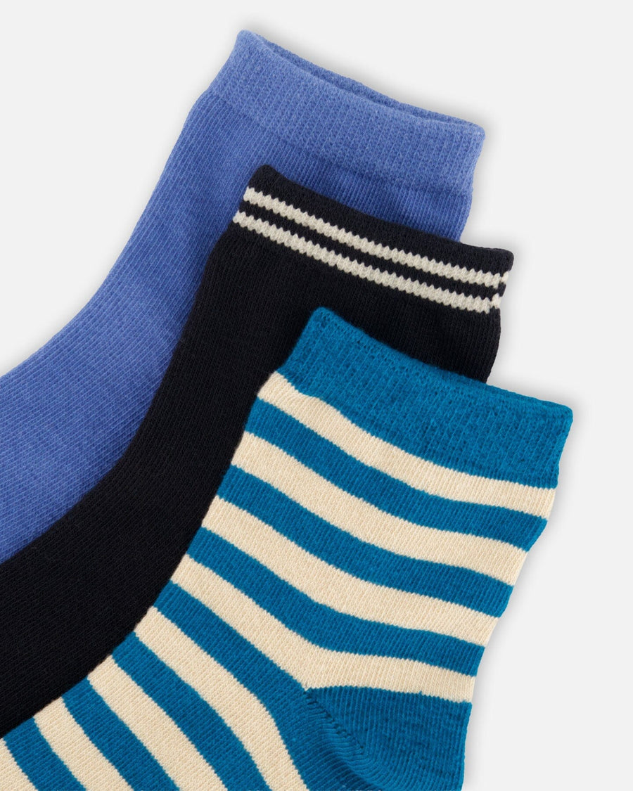 Socks (3 Pairs) Set Striped Green - H30YBS_3H204