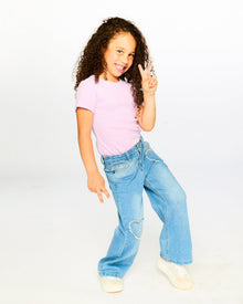 Wide Leg Light Blue Denim Jeans - H30YG20_01250