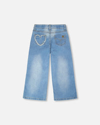 Wide Leg Light Blue Denim Jeans - H30YG20_01250