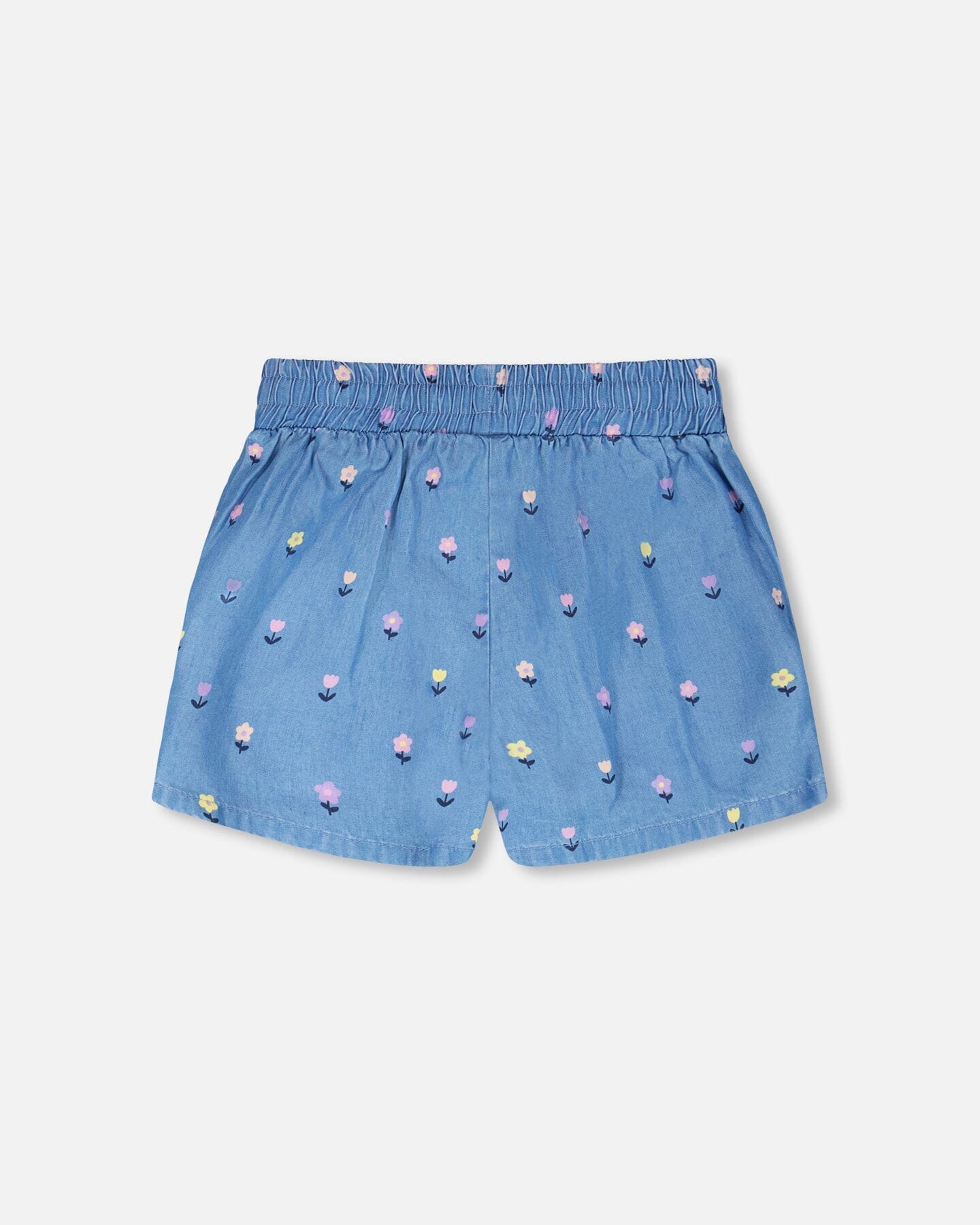 Chambray Shorts Blue Flower Print - H30YG28_3H179