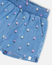 Chambray Shorts Blue Flower Print - H30YG28_3H179