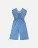 Chambray Jumpsuit Blue Flower Print - H30YG40_3H179
