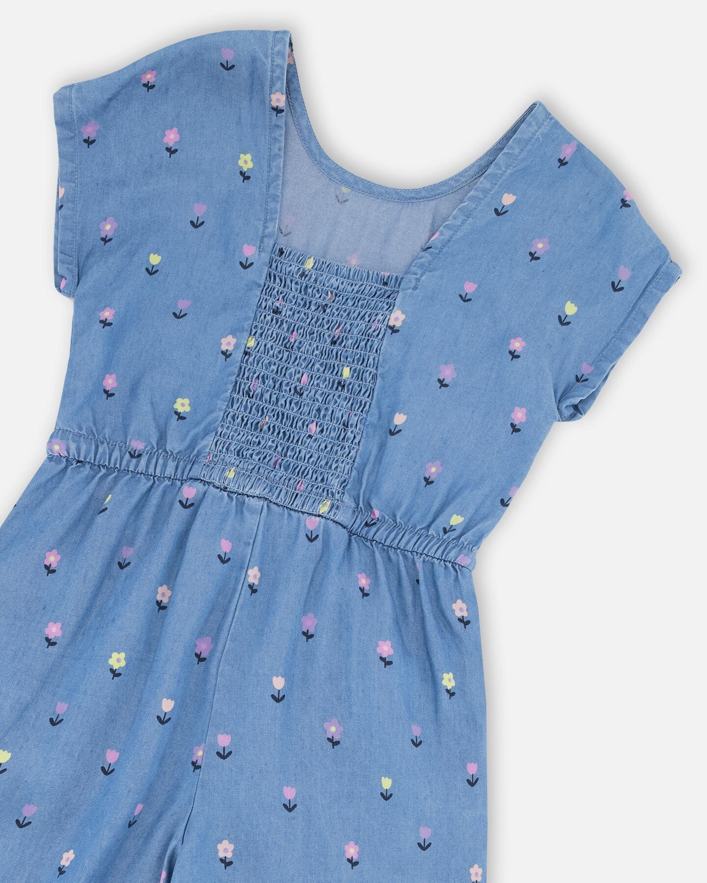 Chambray Jumpsuit Blue Flower Print - H30YG40_3H179