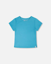 Crinkle Jersey T-Shirt Blue