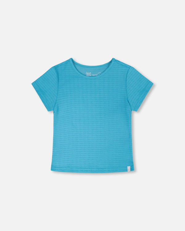 Crinkle Jersey T-Shirt Blue - H30YG70_04520