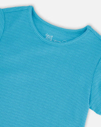 Crinkle Jersey T-Shirt Blue - H30YG70_04520