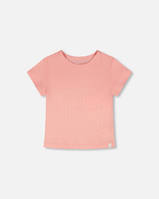 Crinkle Jersey T-Shirt Off Peach Pink - H30YG70_06160