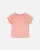 Crinkle Jersey T-Shirt Off Peach Pink