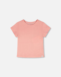 Crinkle Jersey T-Shirt Off Peach Pink - H30YG70_06160
