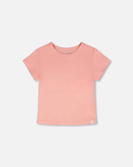 Crinkle Jersey T-Shirt Off Peach Pink - H30YG70_06160