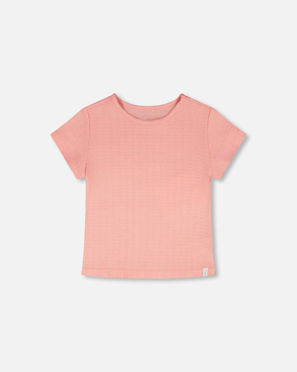 Crinkle Jersey T-Shirt Off Peach Pink - H30YG70_06160
