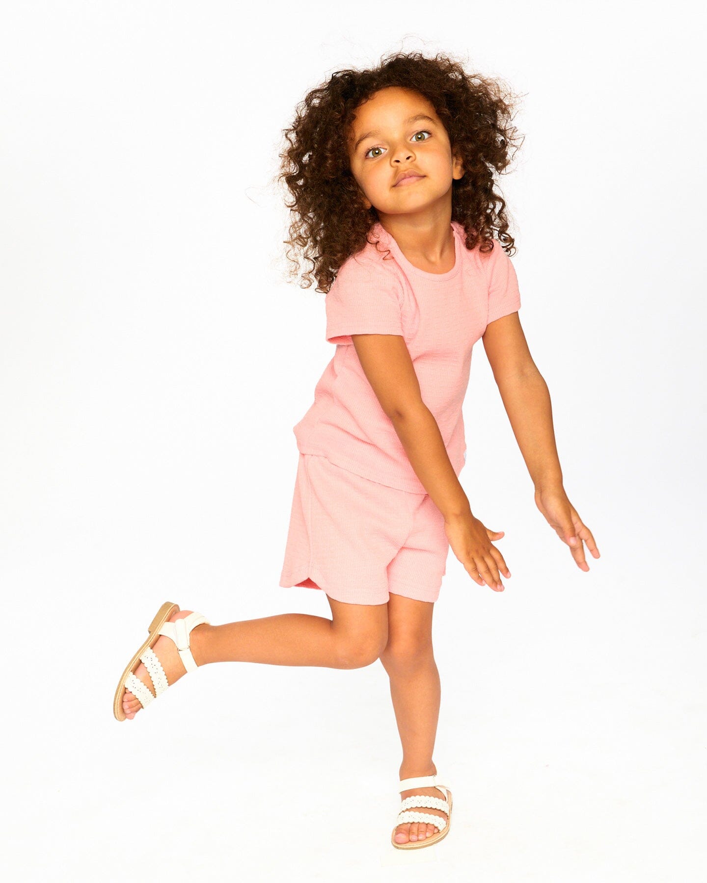 Crinkle Jersey T-Shirt Off Peach Pink - H30YG70_06160