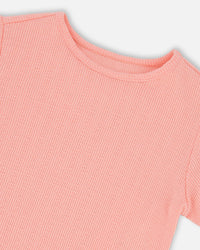 Crinkle Jersey T-Shirt Off Peach Pink - H30YG70_06160
