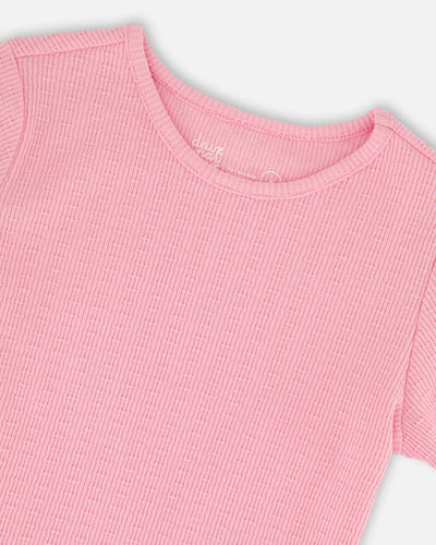 Crinkle Jersey T-Shirt Pink - H30YG70_06240