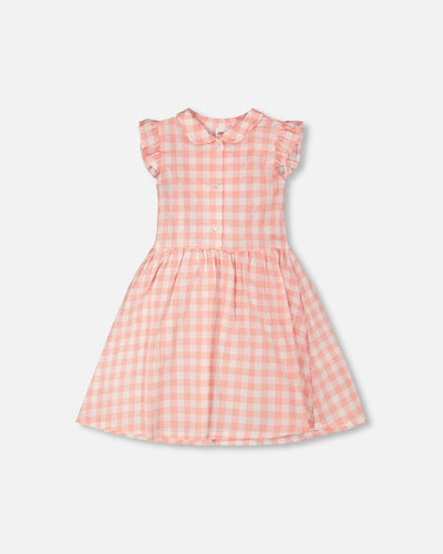 Sleeveless Button Down Dress Pink Gingham - H30YG85_3H177