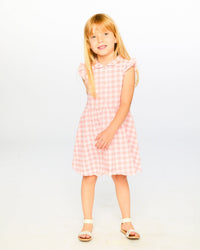 Sleeveless Button Down Dress Pink Gingham - H30YG85_3H177
