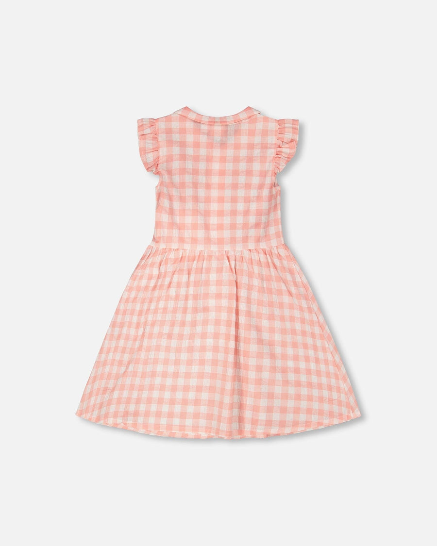 Sleeveless Button Down Dress Pink Gingham - H30YG85_3H177