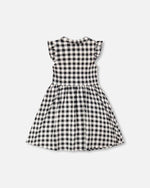 Sleeveless Button Down Dress Black Gingham - H30YG85_3H178