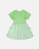Bi-Material Dress Mint Green - H30YG86_03007