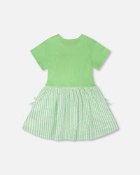 Bi-Material Dress Mint Green - H30YG86_03007