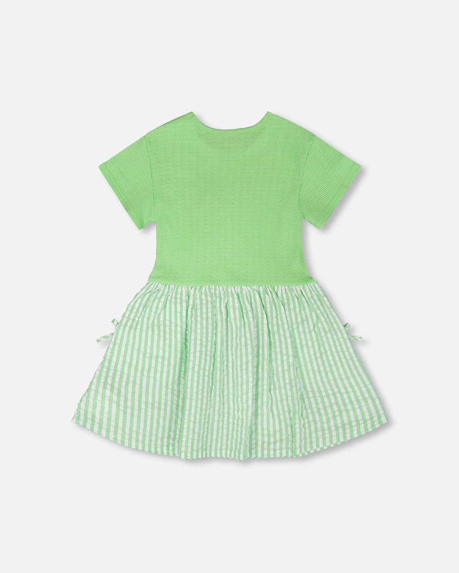 Bi-Material Dress Mint Green - H30YG86_03007