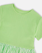 Bi-Material Dress Mint Green - H30YG86_03007