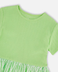 Bi-Material Dress Mint Green - H30YG86_03007
