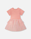 Bi-Material Dress Peach Pink - H30YG86_06160